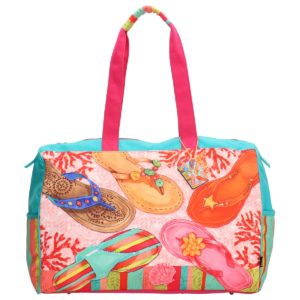 Strandtas PE met slippers groot