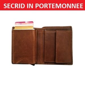 DL Lederen Portemonnee voor Secrid Cardprotector Donker Bruin