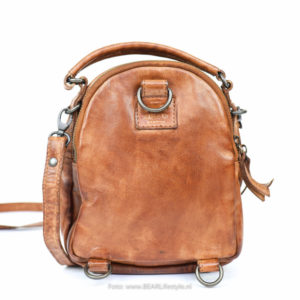 Bear Design schoudertasje/rugzakje Mimi cognac