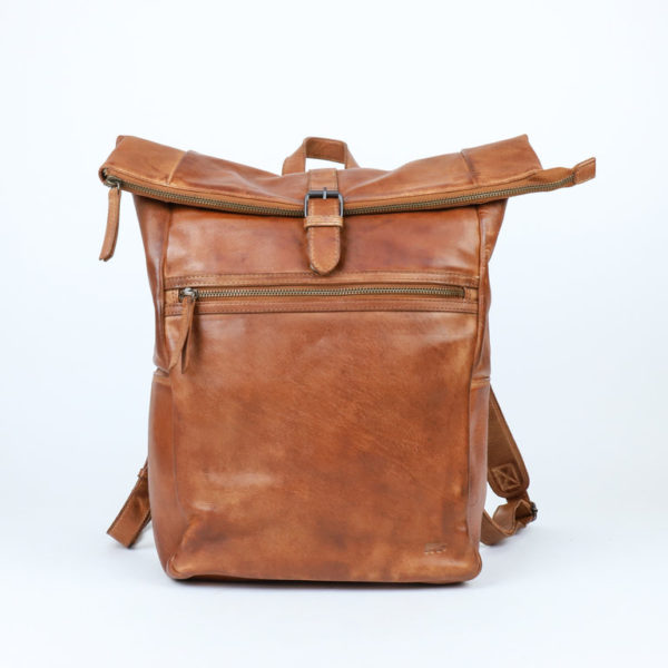 Bear Design rugzak met oprolbare klep en kliksluiting cognac ...