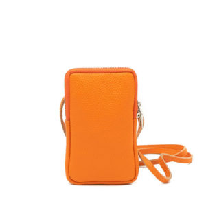 Teatro leren telefoontasje oranje