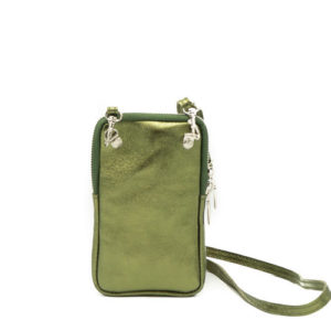Teatro leren telefoontasje groen metallic